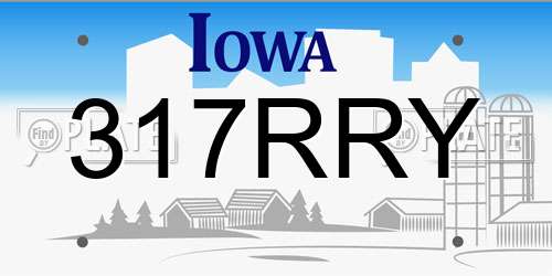317RRY Iowa License Plate
