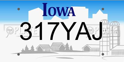 317YAJ Iowa License Plate