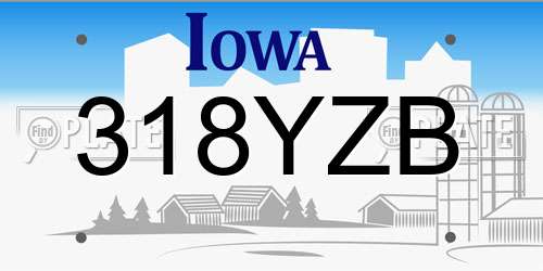 318YZB Iowa License Plate