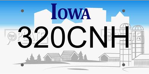 320CNH Iowa License Plate