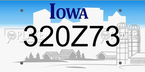 320Z73 Iowa License Plate