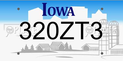 320ZT3 Iowa License Plate
