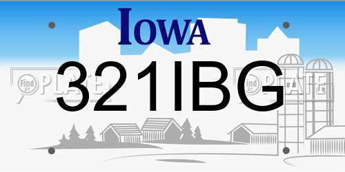 321IBG Iowa License Plate