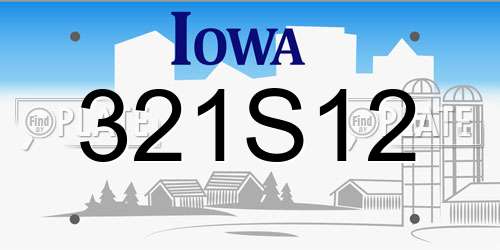 321S12 Iowa License Plate