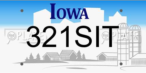 321SIT Iowa License Plate