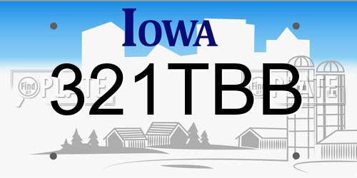 321TBB Iowa License Plate