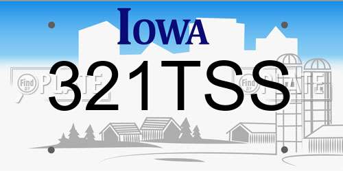 321TSS Iowa License Plate