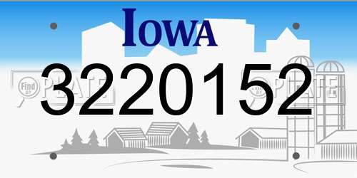 3220152 Iowa License Plate