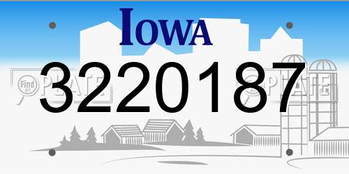 3220187 Iowa License Plate