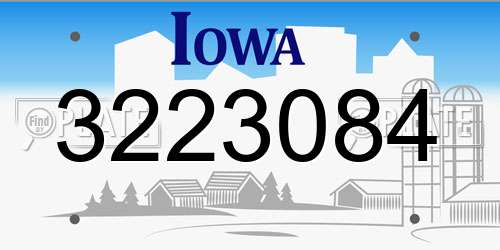 3223084 Iowa License Plate