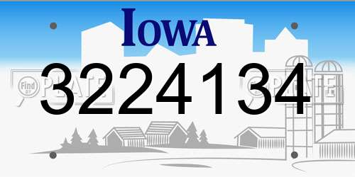 3224134 Iowa License Plate