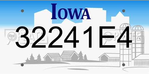 32241E4 Iowa License Plate