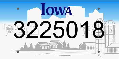 3225018 Iowa License Plate