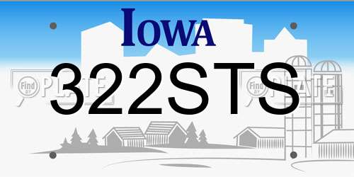 322STS Iowa License Plate