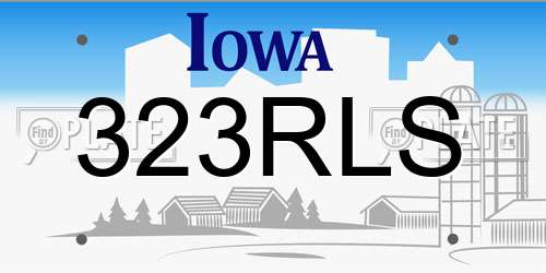 323RLS Iowa License Plate