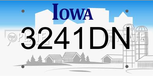 3241DN Iowa License Plate