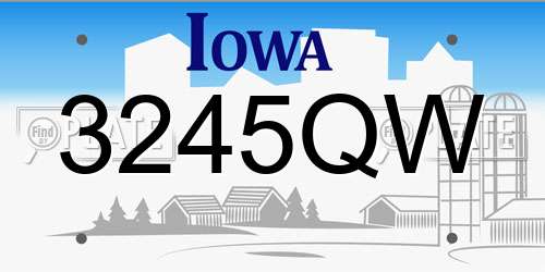 3245QW Iowa License Plate