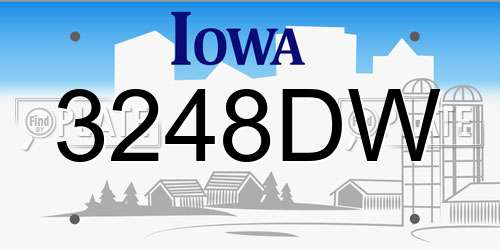 3248DW Iowa License Plate