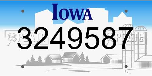 3249587 Iowa License Plate