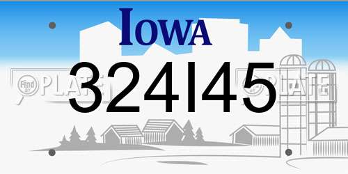 324I45 Iowa License Plate