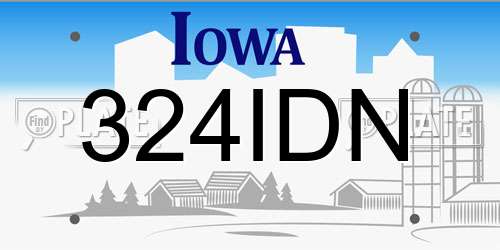 324IDN Iowa License Plate