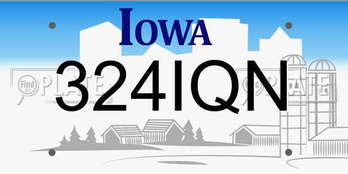 324IQN Iowa License Plate