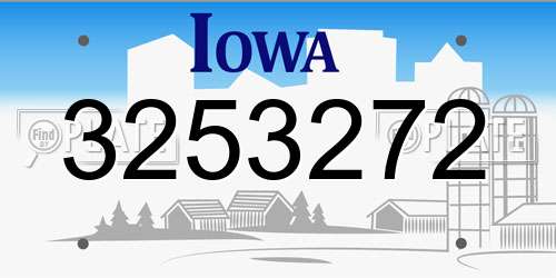 3253272 Iowa License Plate