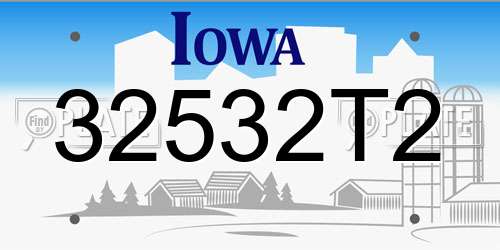 32532T2 Iowa License Plate