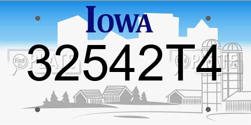 32542T4 Iowa License Plate