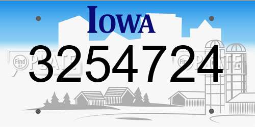 3254724 Iowa License Plate