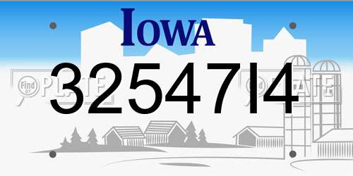 32547I4 Iowa License Plate