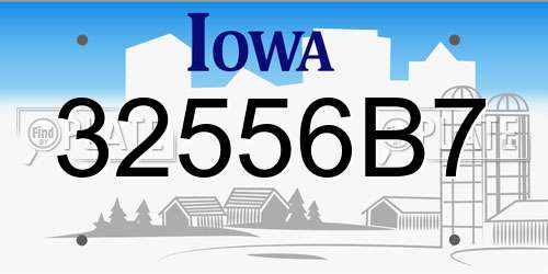 32556B7 Iowa License Plate