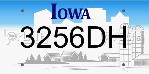 3256DH Iowa License Plate