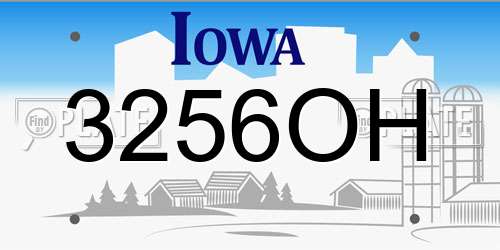 3256OH Iowa License Plate