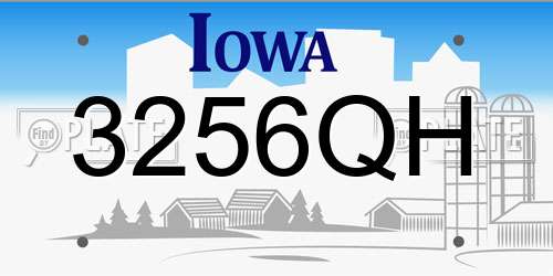 3256QH Iowa License Plate
