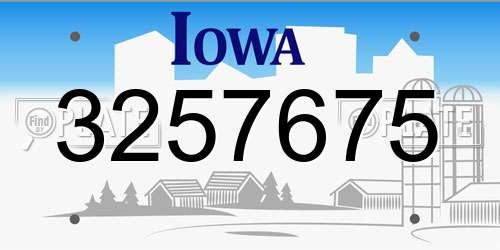 3257675 Iowa License Plate