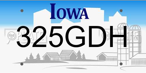 325GDH Iowa License Plate
