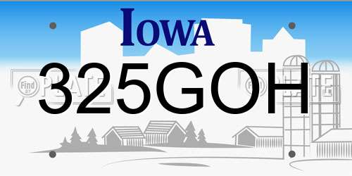 325GOH Iowa License Plate
