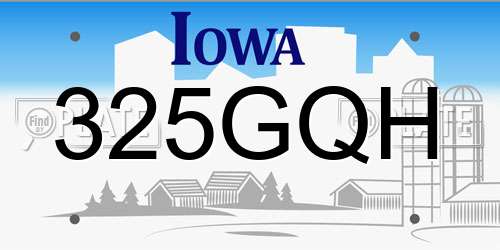 325GQH Iowa License Plate