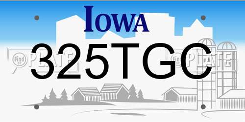 325TGC Iowa License Plate