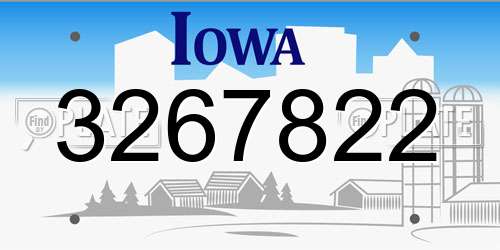 3267822 Iowa License Plate