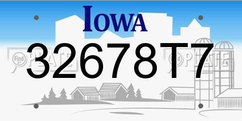 32678T7 Iowa License Plate