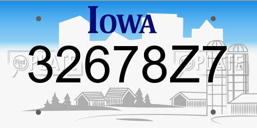 32678Z7 Iowa License Plate