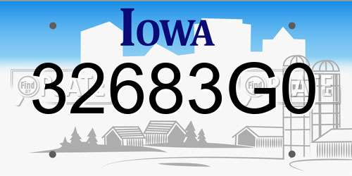 32683G0 Iowa License Plate