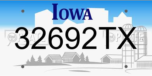 32692TX Iowa License Plate