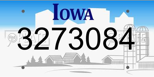3273084 Iowa License Plate