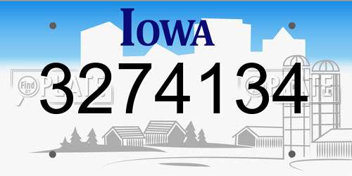 3274134 Iowa License Plate