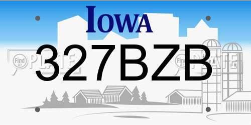 327BZB Iowa License Plate