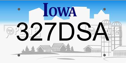 327DSA Iowa License Plate