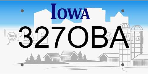 327OBA Iowa License Plate